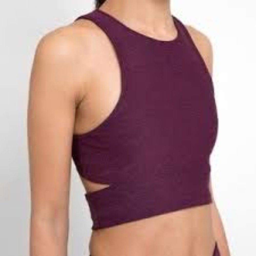 Outdoor Voices Slashback Crop - Plum